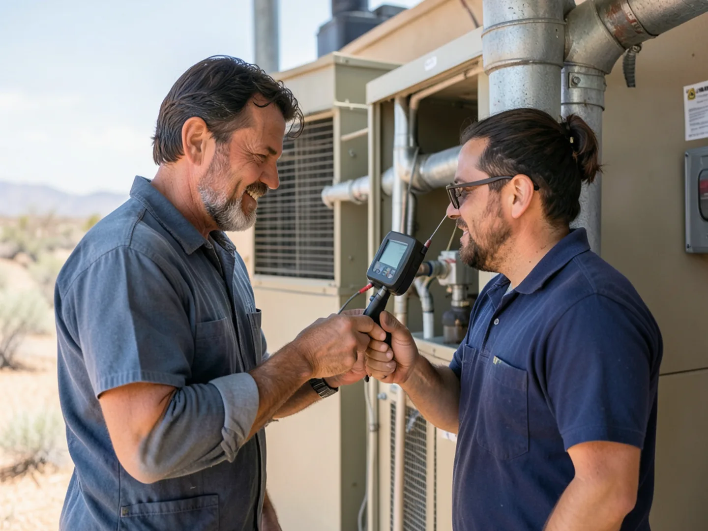 Digital dual-port manometer measuring duct static pressure