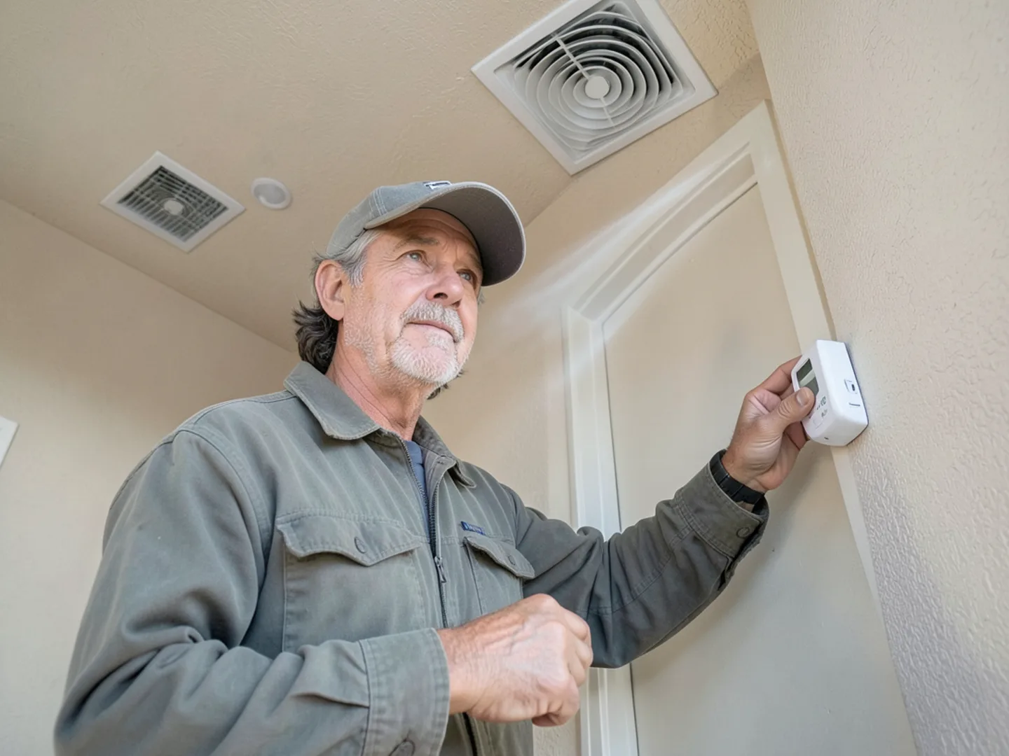 Seasonal resident setting thermostat back to comfortable room temperature upon return