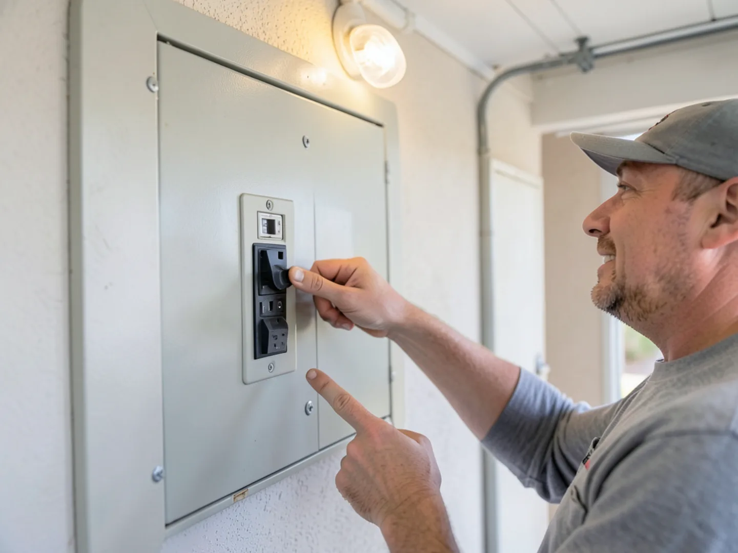 Safe visual inspection of a dedicated AC electrical circuit breaker