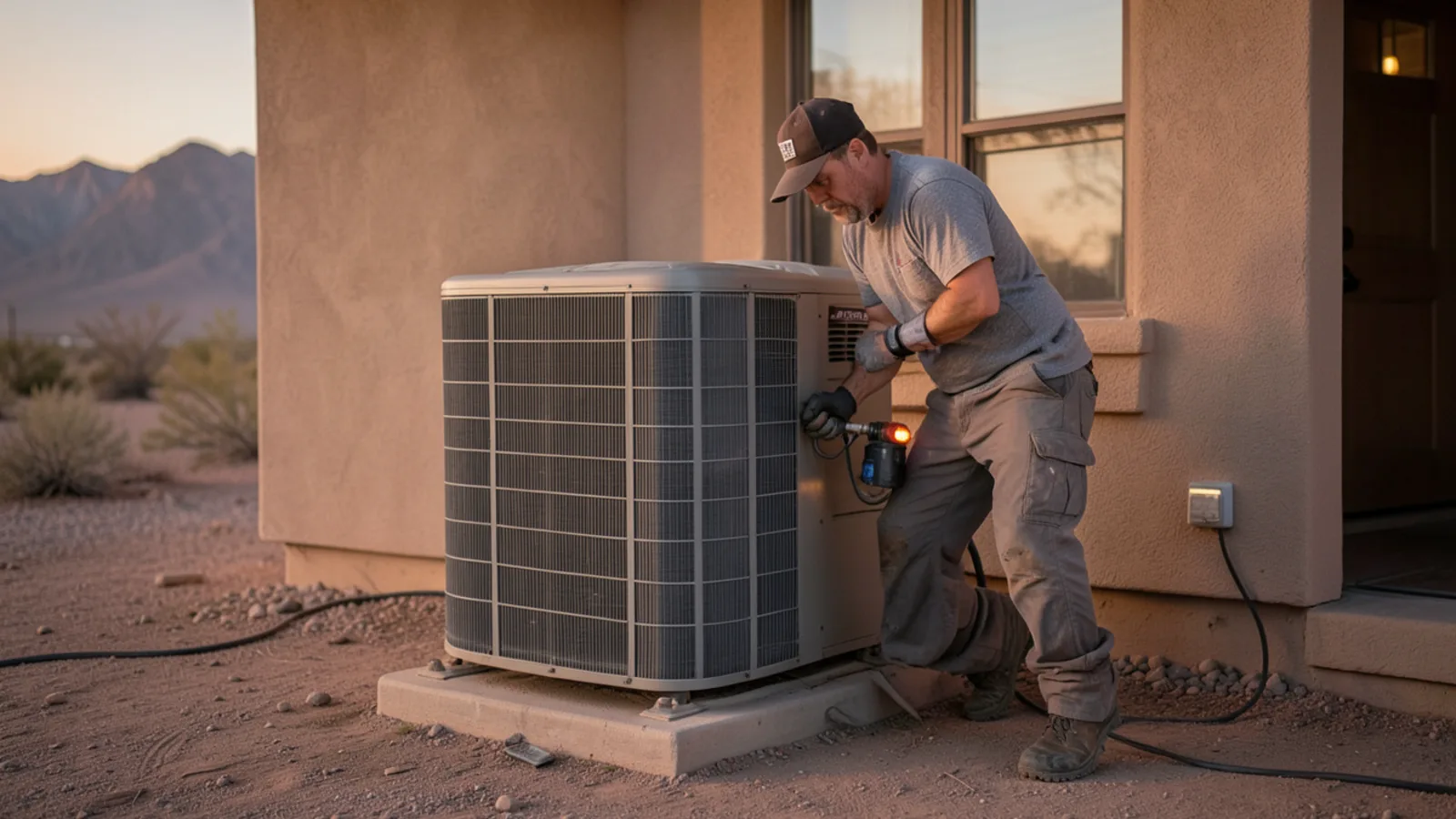 Emergency AC service van arriving in East Valley neighborhood